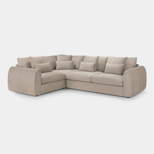 Mirabel Mocha Velvet Left Hand Facing Corner Sofa