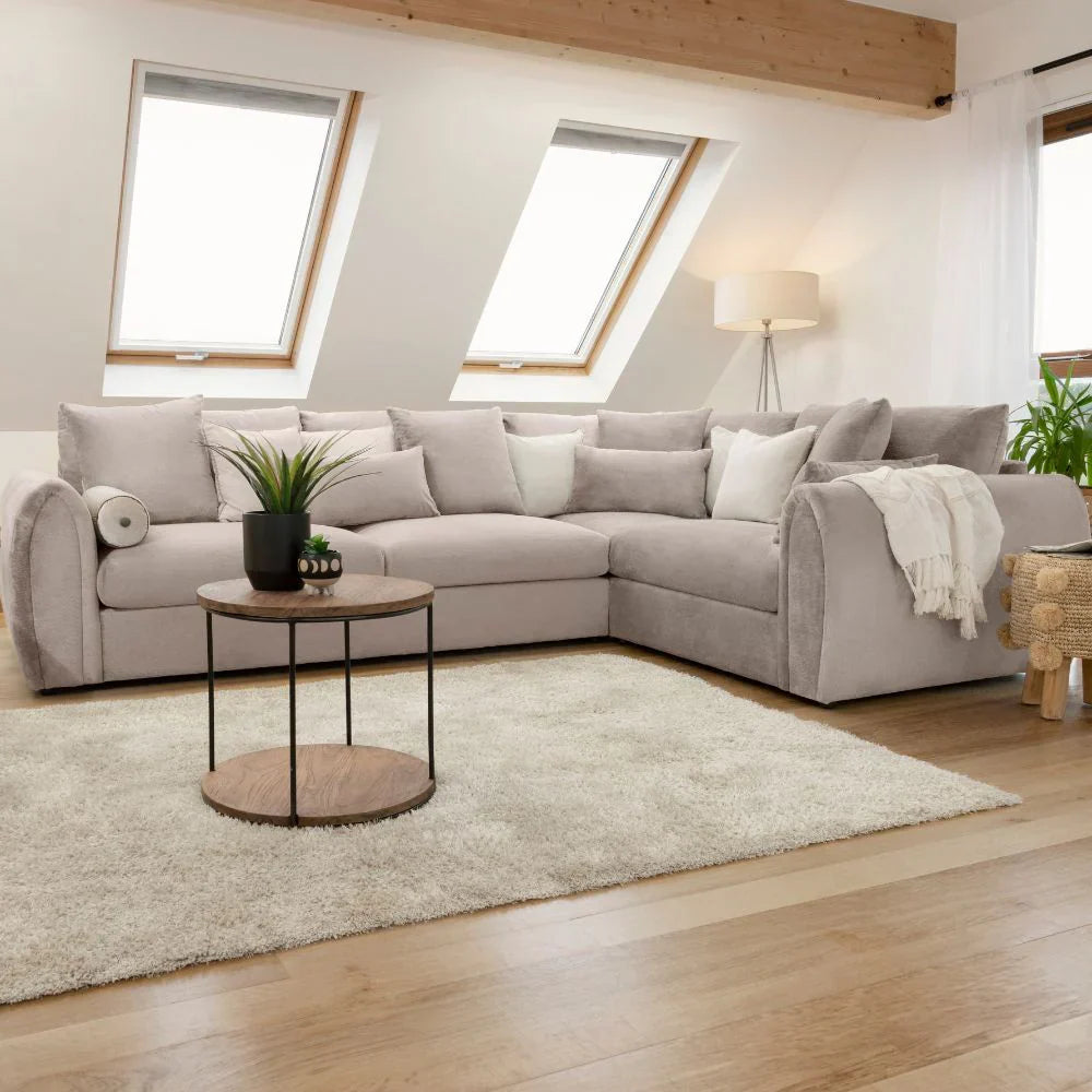 Mirabel Mocha Velvet Right Hand Facing Corner Sofa