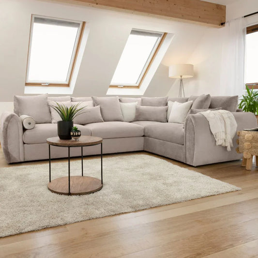 Mirabel Mocha Velvet Right Hand Facing Corner Sofa