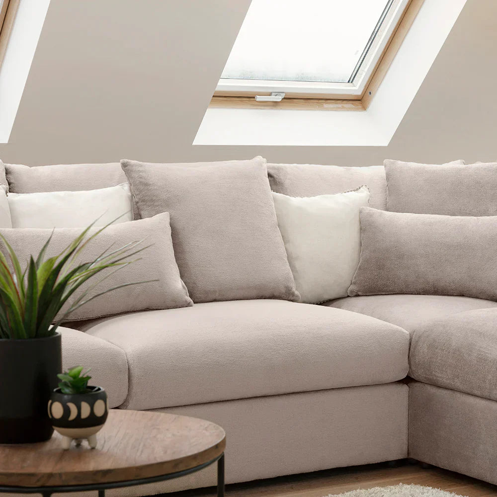 Mirabel Mocha Velvet Right Hand Facing Corner Sofa