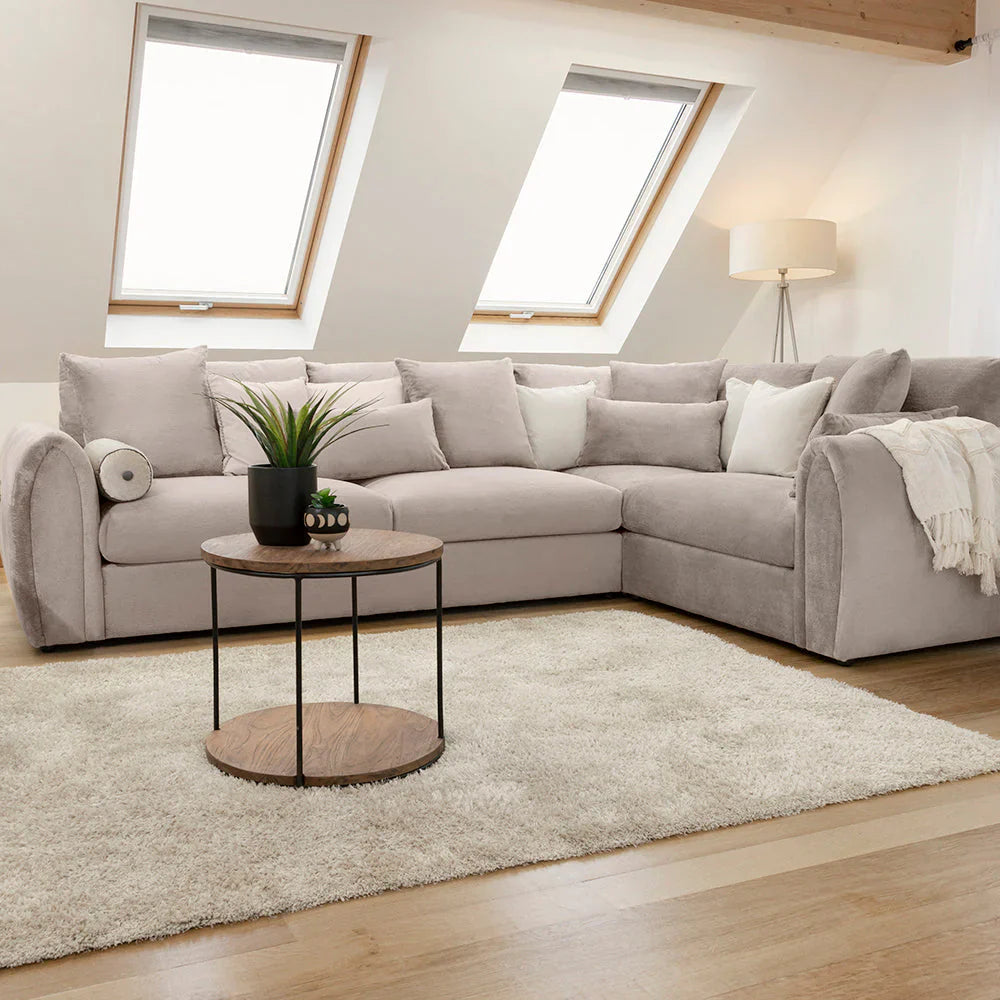 Mirabel Mocha Velvet Right Hand Facing Corner Sofa