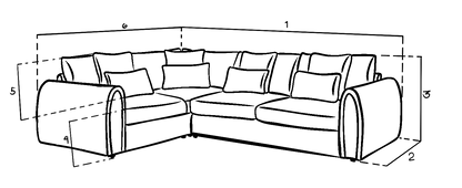 Mirabel Grey Velvet Left Hand Facing Corner Sofa