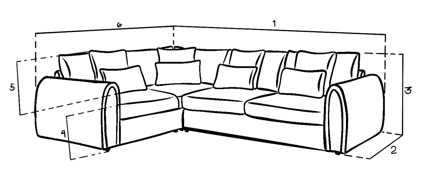 Mirabel Mocha Velvet Left Hand Facing Corner Sofa