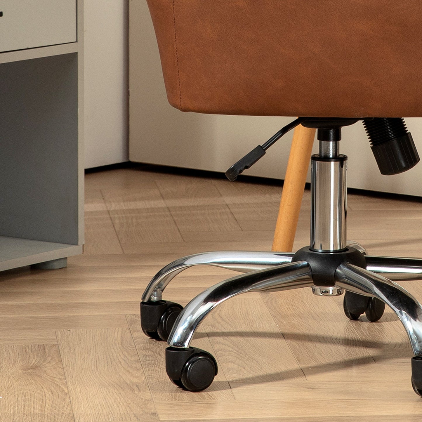 Aurora Computer Desk Chair with PU Leather, Swivel Wheels