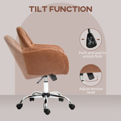 Aurora Computer Desk Chair with PU Leather, Swivel Wheels