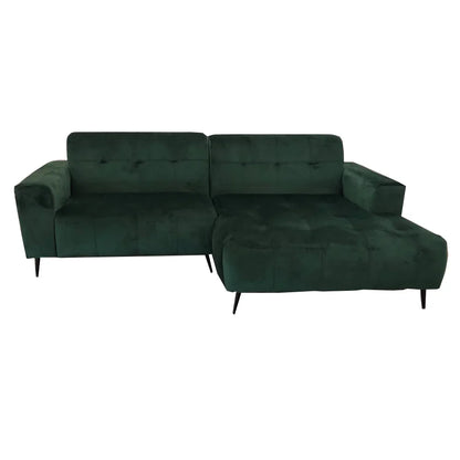 Oslo Premium Plush Velvet Fabric Corner 2 Piece Open Plan Sofa In 6 Colours