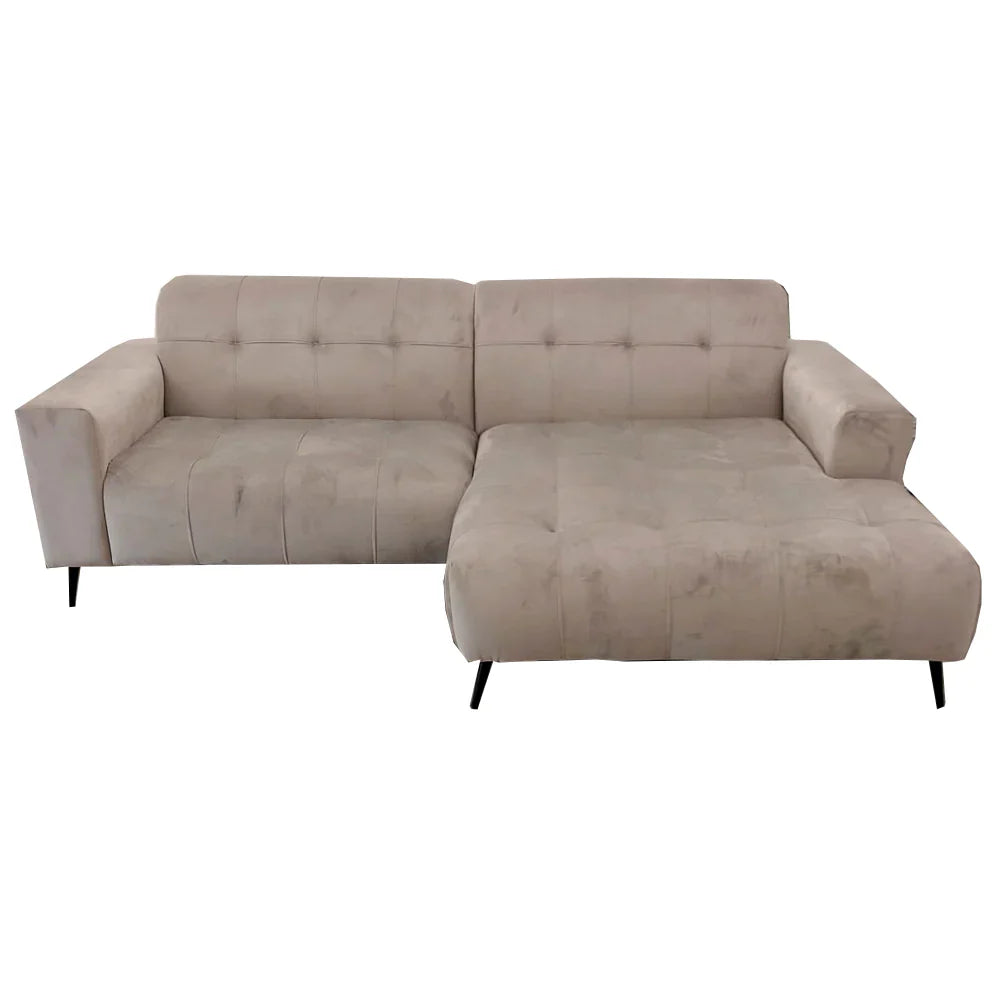 Oslo Premium Plush Velvet Fabric Corner 2 Piece Open Plan Sofa In 6 Colours