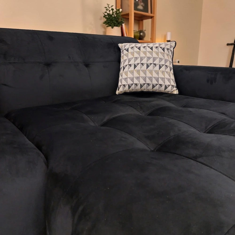 Oslo Open 2 Piece Plan Sofa In Steel Grey Velvet Fabric