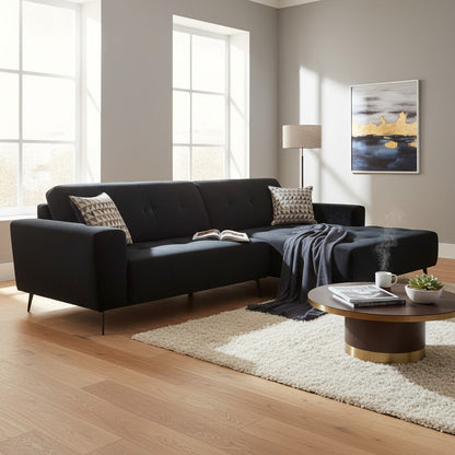 Oslo Open 2 Piece Plan Sofa In Emerald Green Velvet Fabric