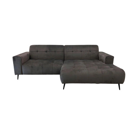 Oslo Open 2 Piece Plan Sofa In Marine Blue Velvet Fabric