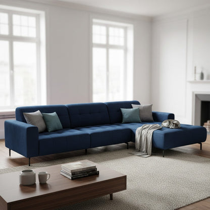 Oslo Open 2 Piece Plan Sofa In Silver Grey Velvet Fabric