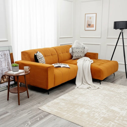 Oslo Open 2 Piece Plan Sofa In Steel Grey Velvet Fabric