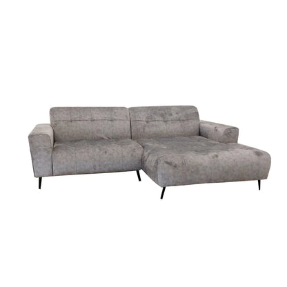 Oslo Open 2 Piece Plan Sofa In Marine Blue Velvet Fabric