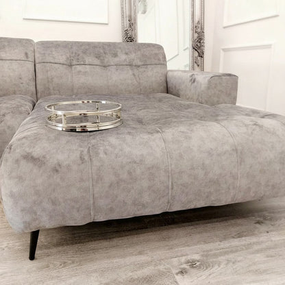 Oslo Open 2 Piece Plan Sofa In Marine Blue Velvet Fabric