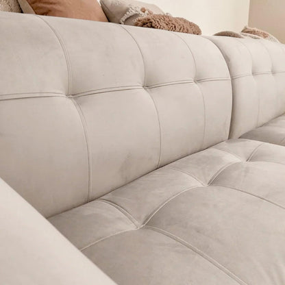 Oslo Open 2 Piece Plan Sofa In Marine Blue Velvet Fabric