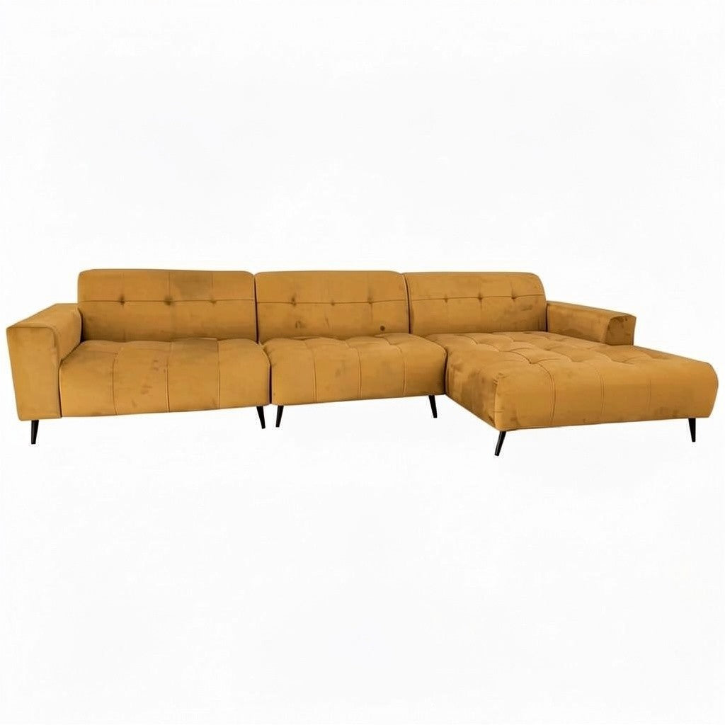 Oslo Open 3 Piece Plan Sofa In Burnt Orange Velvet Fabric