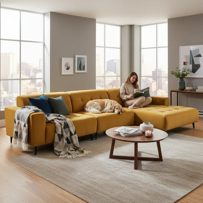 Oslo Open 3 Piece Plan Sofa In Emerald Green Velvet Fabric