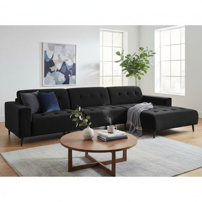 Oslo Open 3 Piece Plan Sofa In Emerald Green Velvet Fabric