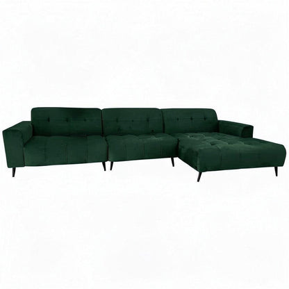 Oslo Open 3 Piece Plan Sofa In Marine Blue Velvet Fabric