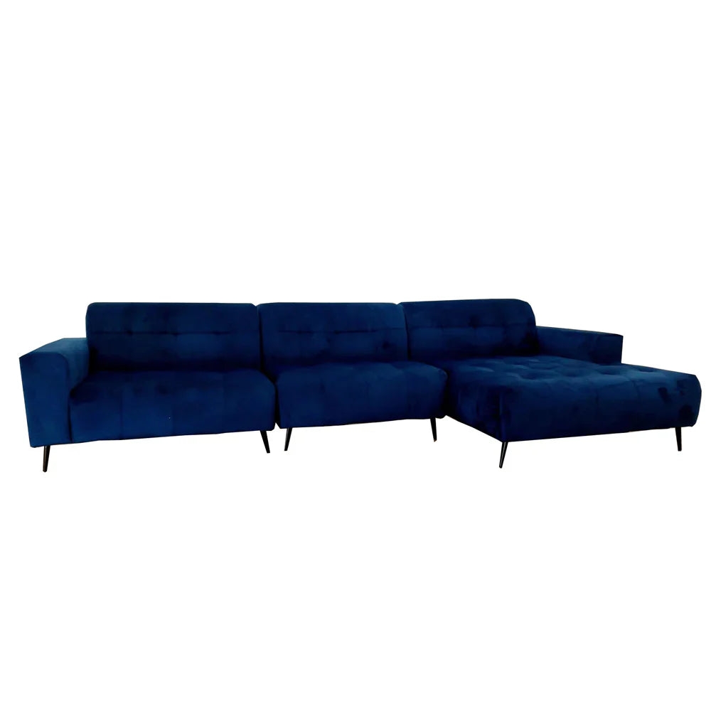 Oslo Open 3 Piece Plan Sofa In Emerald Green Velvet Fabric