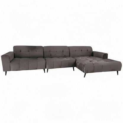 Oslo Open 3 Piece Plan Sofa In Marine Blue Velvet Fabric