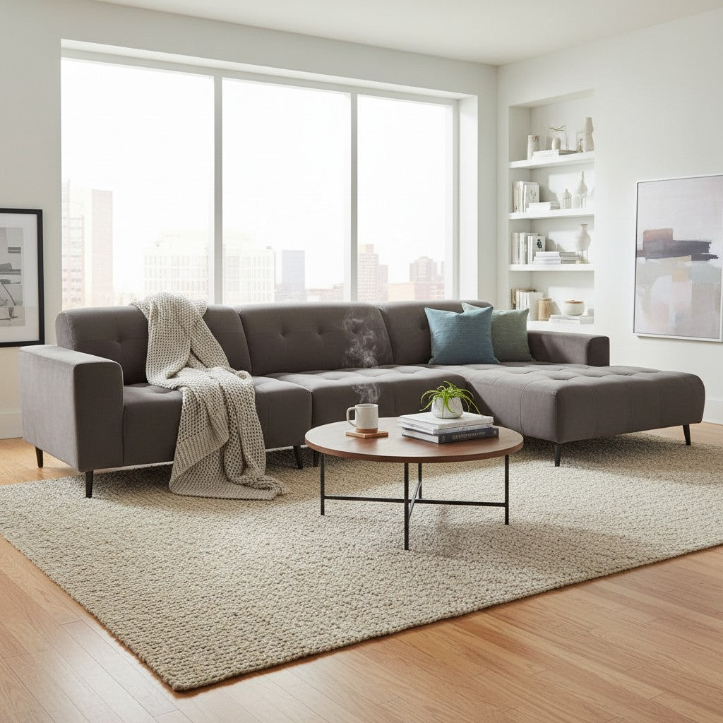 Oslo Open 3 Piece Plan Sofa In Emerald Green Velvet Fabric