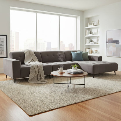 Oslo Open 3 Piece Plan Sofa In Emerald Green Velvet Fabric