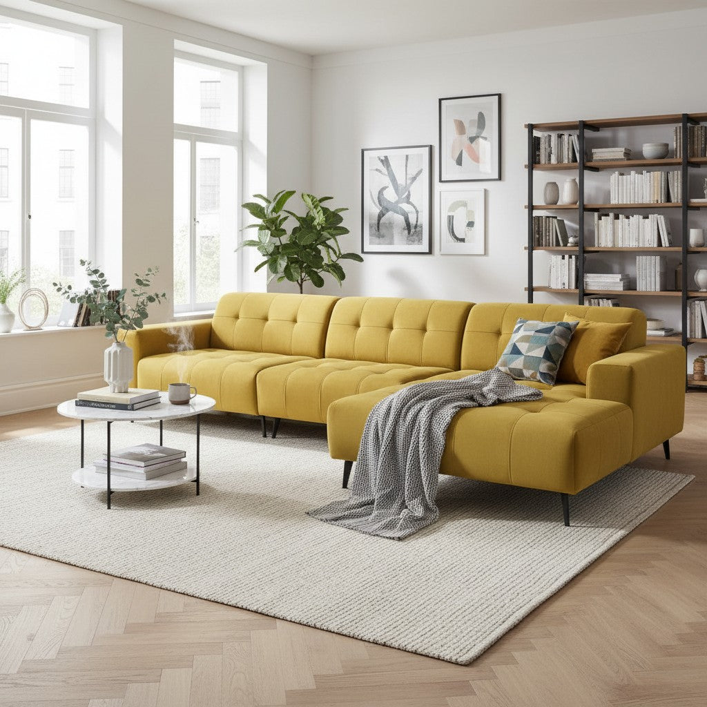 Oslo Open 3 Piece Plan Sofa In Emerald Green Velvet Fabric