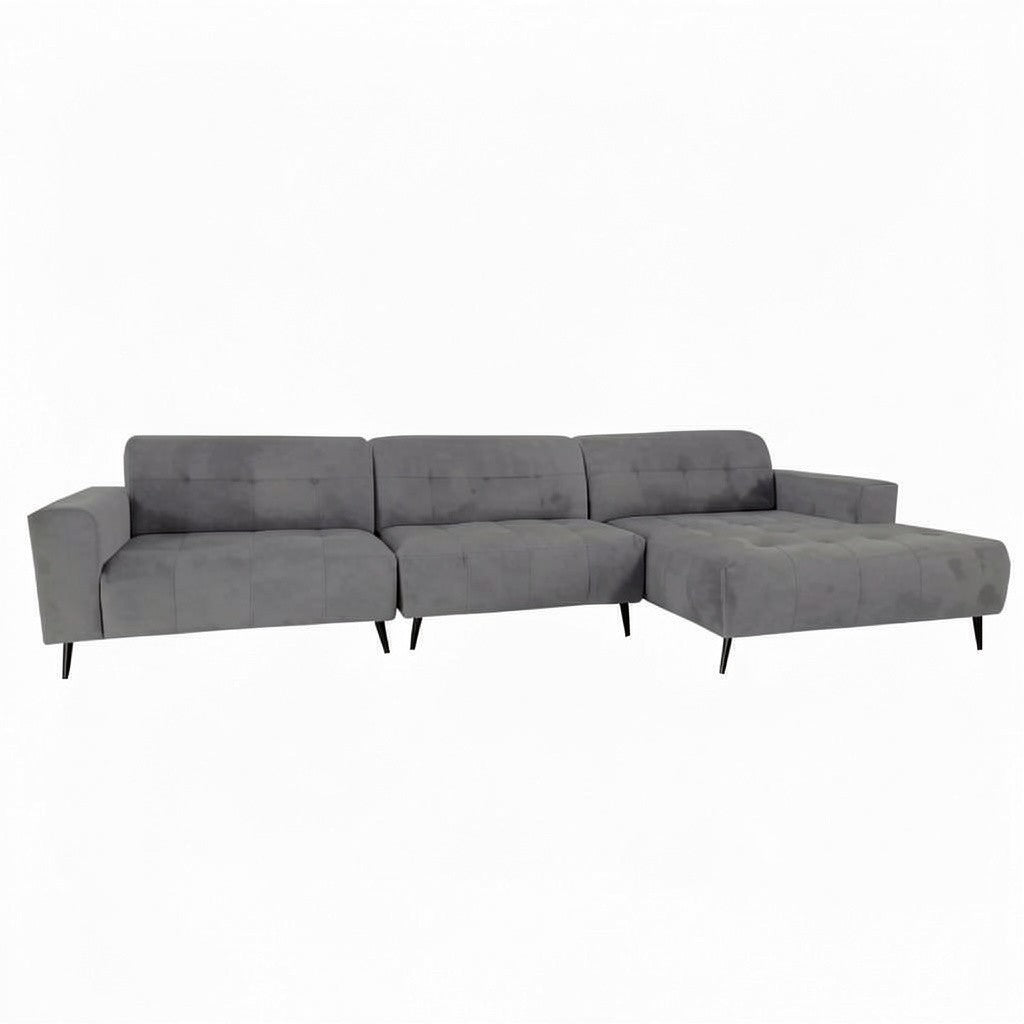 Oslo Open 3 Piece Plan Sofa In Burnt Orange Velvet Fabric