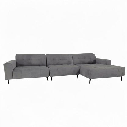Oslo Open 3 Piece Plan Sofa In Marine Blue Velvet Fabric