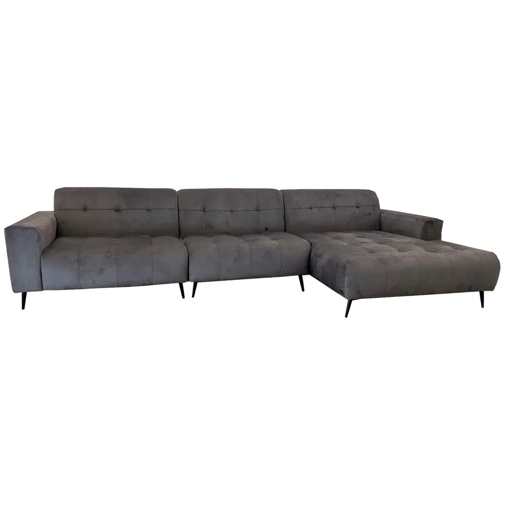 Oslo Open 3 Piece Plan Sofa In Burnt Orange Velvet Fabric