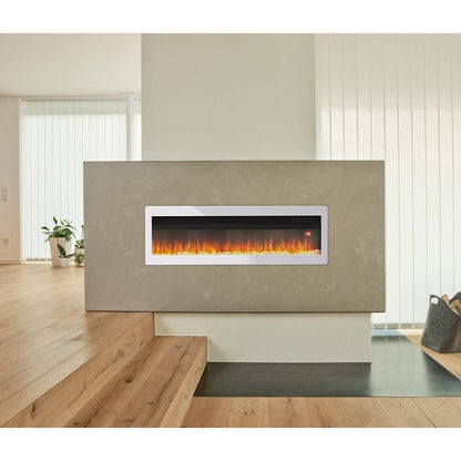 40/50/60 Inch Black/White 9 flame colour Electric Fireplace 1800W Wall Mounted Heater With Installation Kit