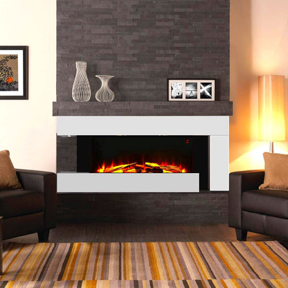 50 Inch 2000W Electric Fireplace Oddly unique L Shaped Wall Mounted Fireplaces