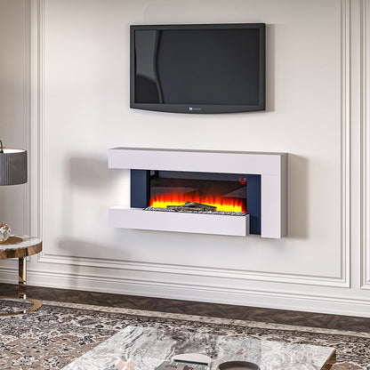 50 Inch 2000W Electric Fireplace Oddly unique L Shaped Wall Mounted Fireplaces