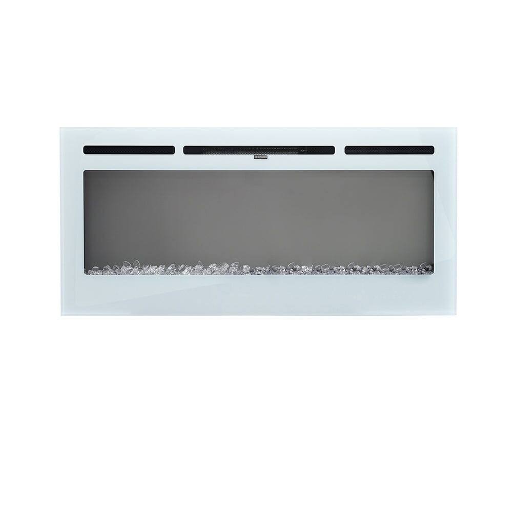 60 Inch Wall Mounted Fireplaces Recessed Fireplace 1800W White 5120BTU Electric Heaters