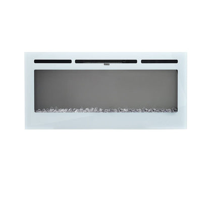 60 Inch Wall Mounted Fireplaces Recessed Fireplace 1800W White 5120BTU Electric Heaters