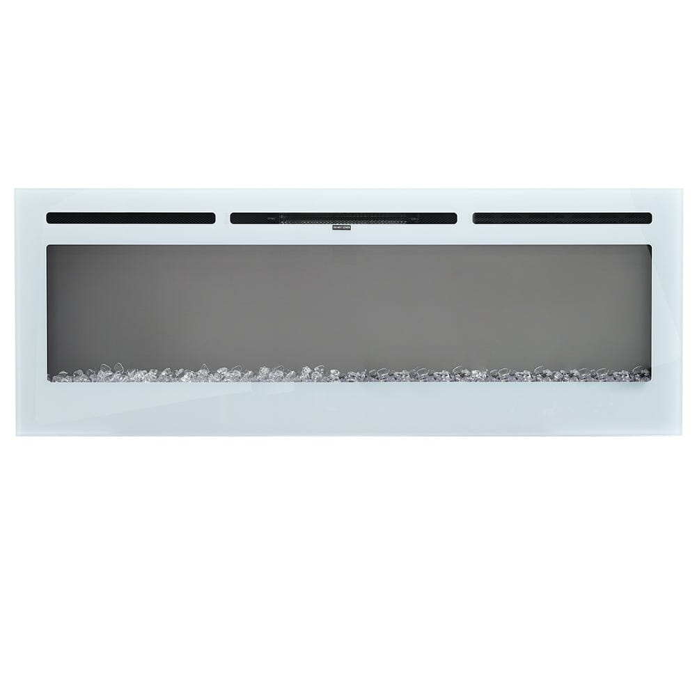 60 Inch Wall Mounted Fireplaces Recessed Fireplace 1800W White 5120BTU Electric Heaters