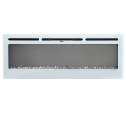 60 Inch Wall Mounted Fireplaces Recessed Fireplace 1800W White 5120BTU Electric Heaters