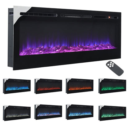 36/40/50/60 Inch 5120 BTU Wall Mounted Fireplace 12 Flame