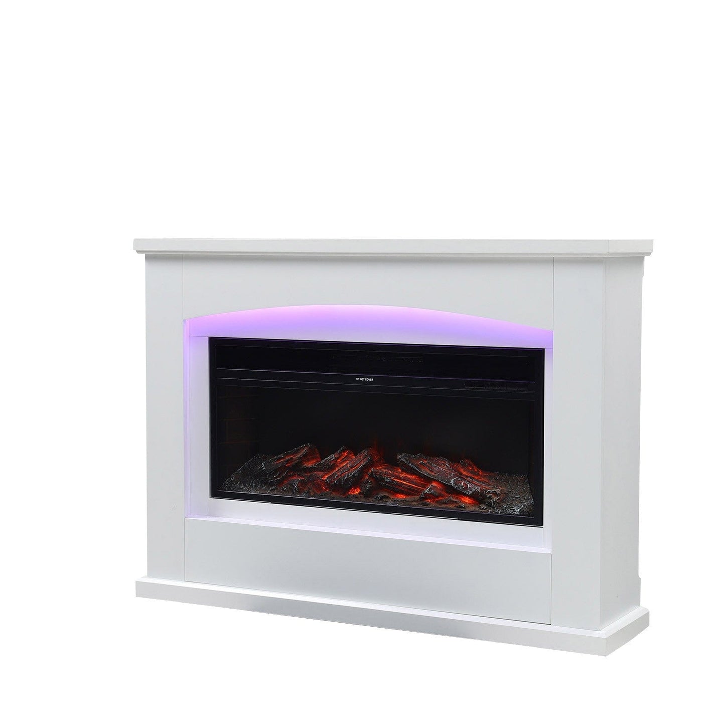 39/48 Inch White Electric Fireplace Suite 1800W with Ambient Light 1/7 LED Colours