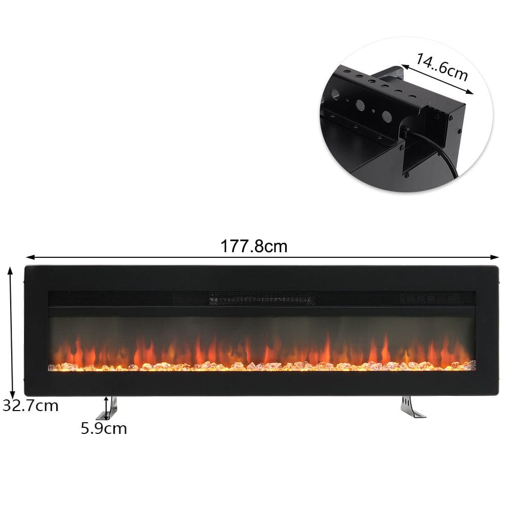 40/50/60 Inch Black/White 9 flame colour Electric Fireplace 1800W Wall Mounted Heater With Installation Kit