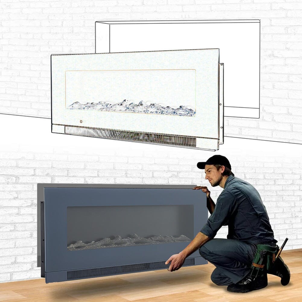 50/60 inch Electric Fireplace 5000 BTU Wall Mounted Fireplaces Heater