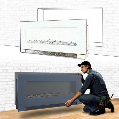 50/60 inch Electric Fireplace 5000 BTU Wall Mounted Fireplaces Heater