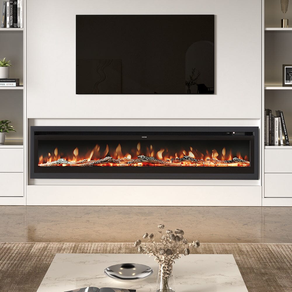 70/80/100 Inch Electric Fireplace with Remote 9 Flame Colours Freestanding Fireplaces