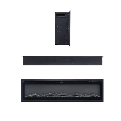 70/80/100 Inch Electric Fireplace with Remote 9 Flame Colours Freestanding Fireplaces