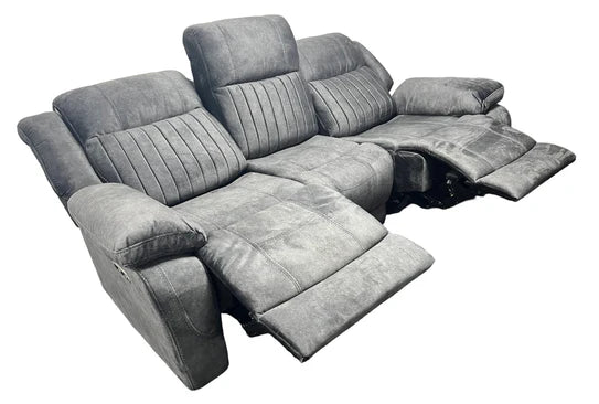 Techno 3, 2 or 1 Seater Electric Recliner Sofa Charcoal Grey Fabric