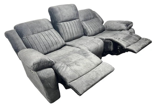 Techno 3, 2 or 1 Seater Electric Recliner Sofa Charcoal Grey Fabric