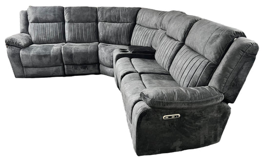 The Roxy Electric Corner Sofa 2+2 Seater Recliner In Grey