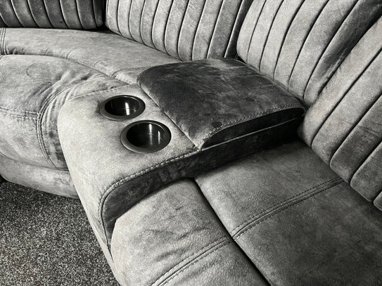 The Roxy Electric Corner Sofa 2+2 Seater Recliner In Grey