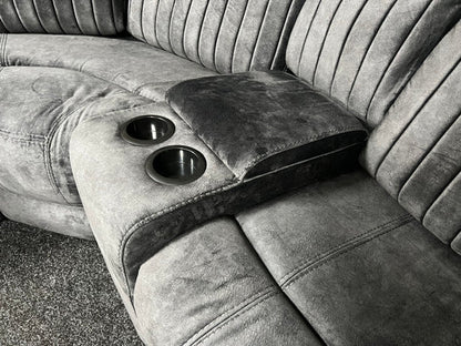 The Roxy Electric Corner Sofa 2+2 Seater Recliner In Grey